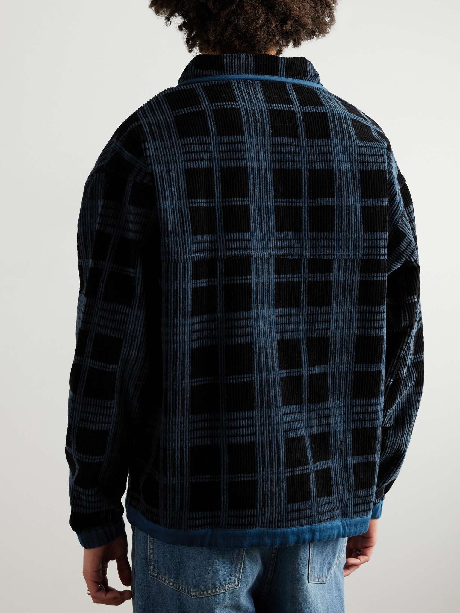 Polite Logo-Embroidered Checked Organic Cotton-Corduroy Sweatshirt - 3