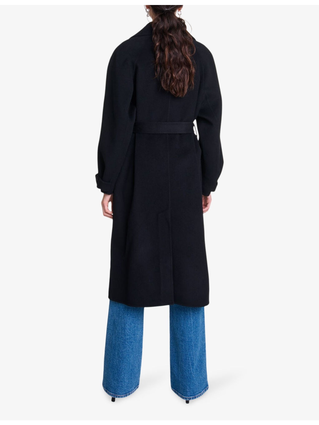 Notched-lapels detachable-belt regular-fit wool-blend coat - 4