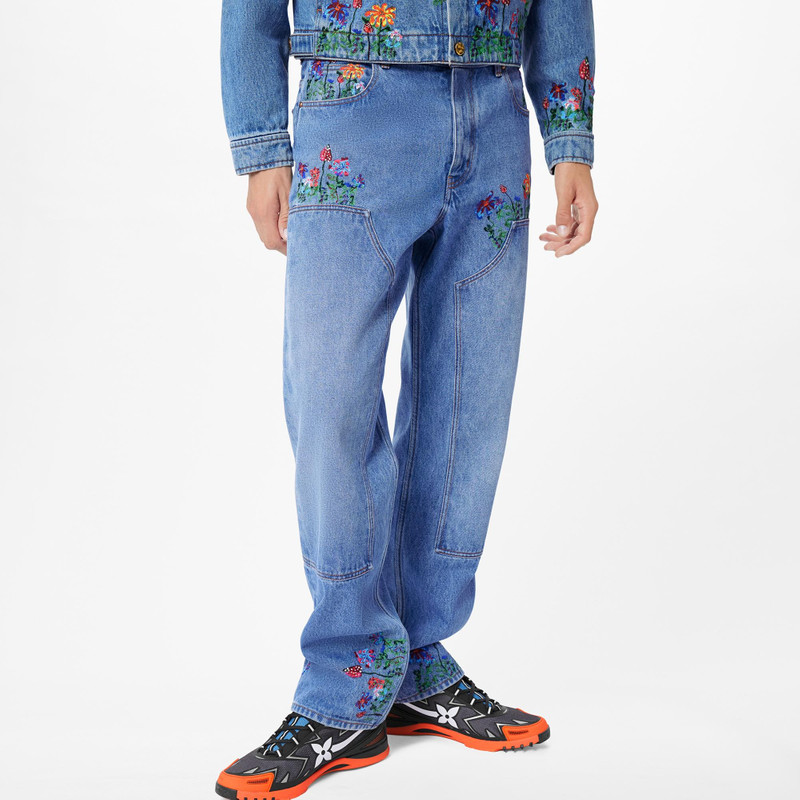 Flower Carpenter Denim Pants 3