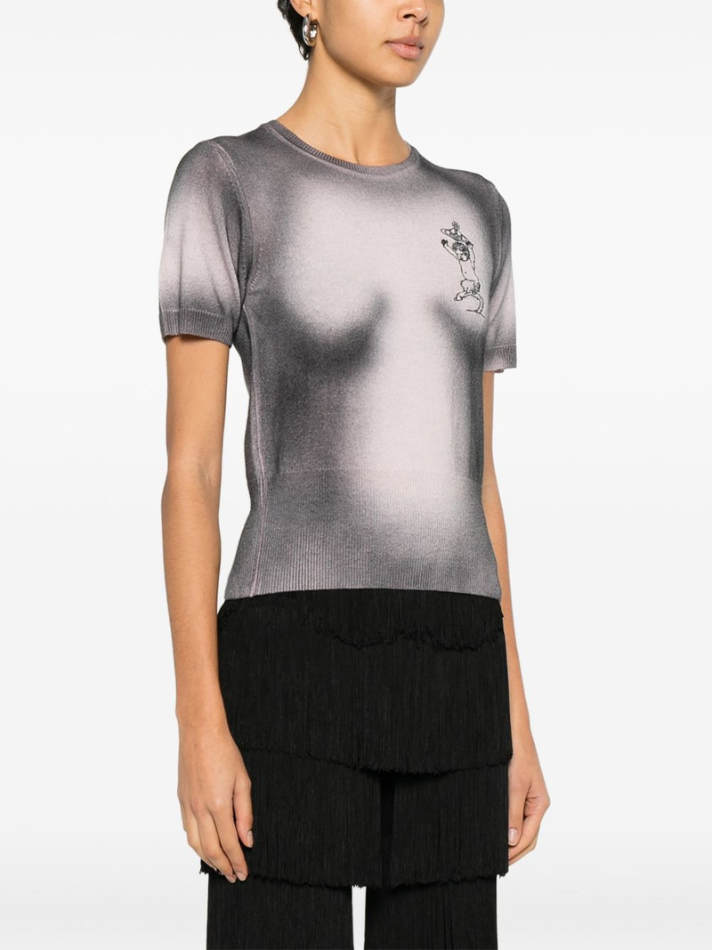 Elle print fitted top 3