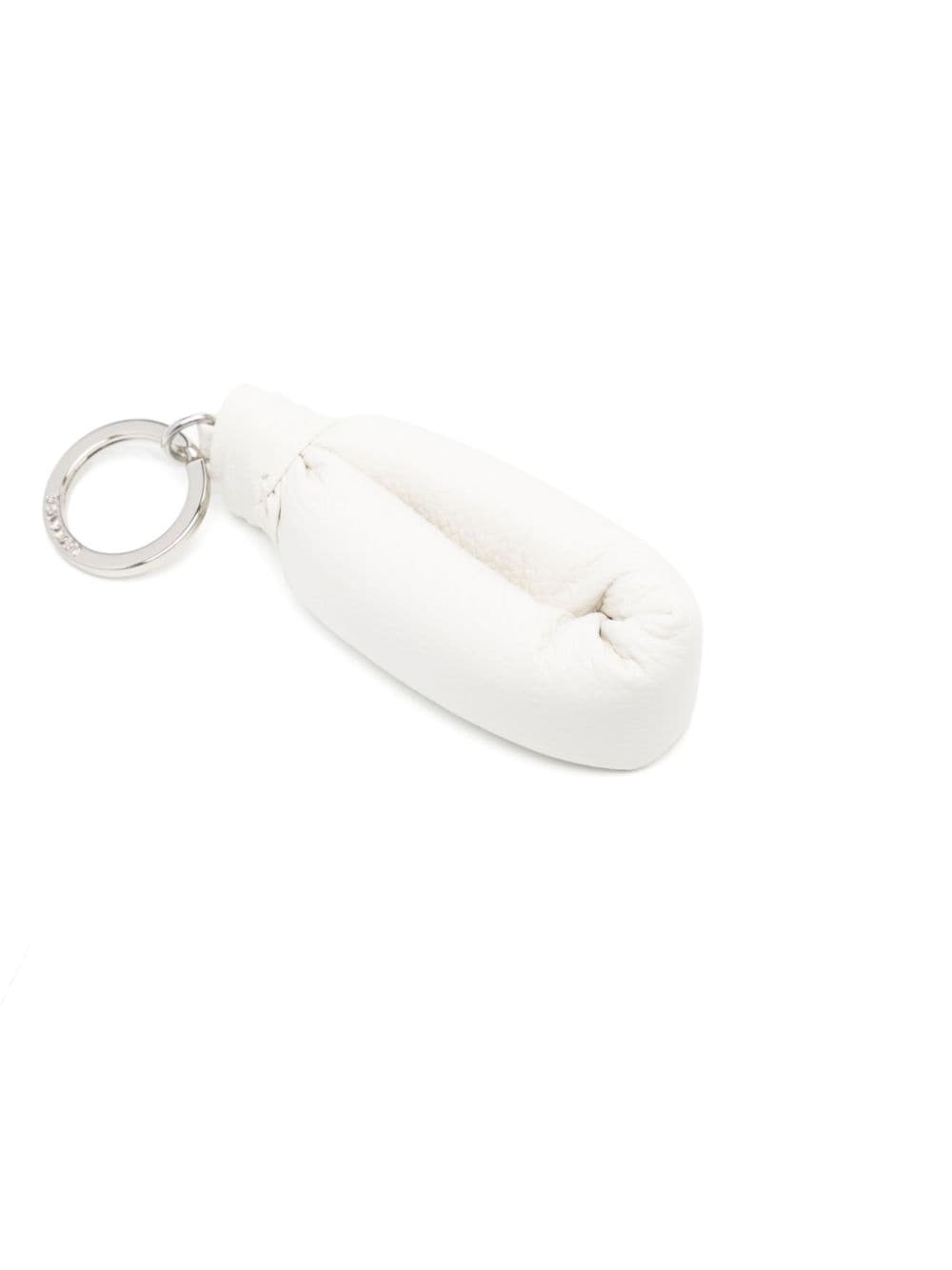 logo-engraved leather keyring - 2