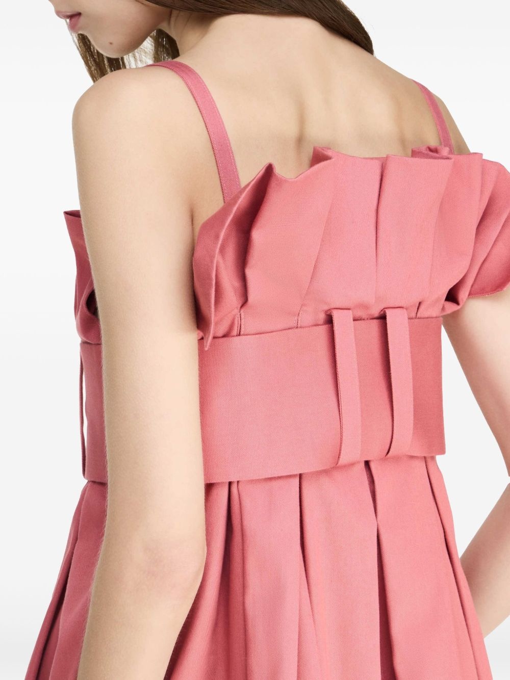 belted pleated mini dress - 5