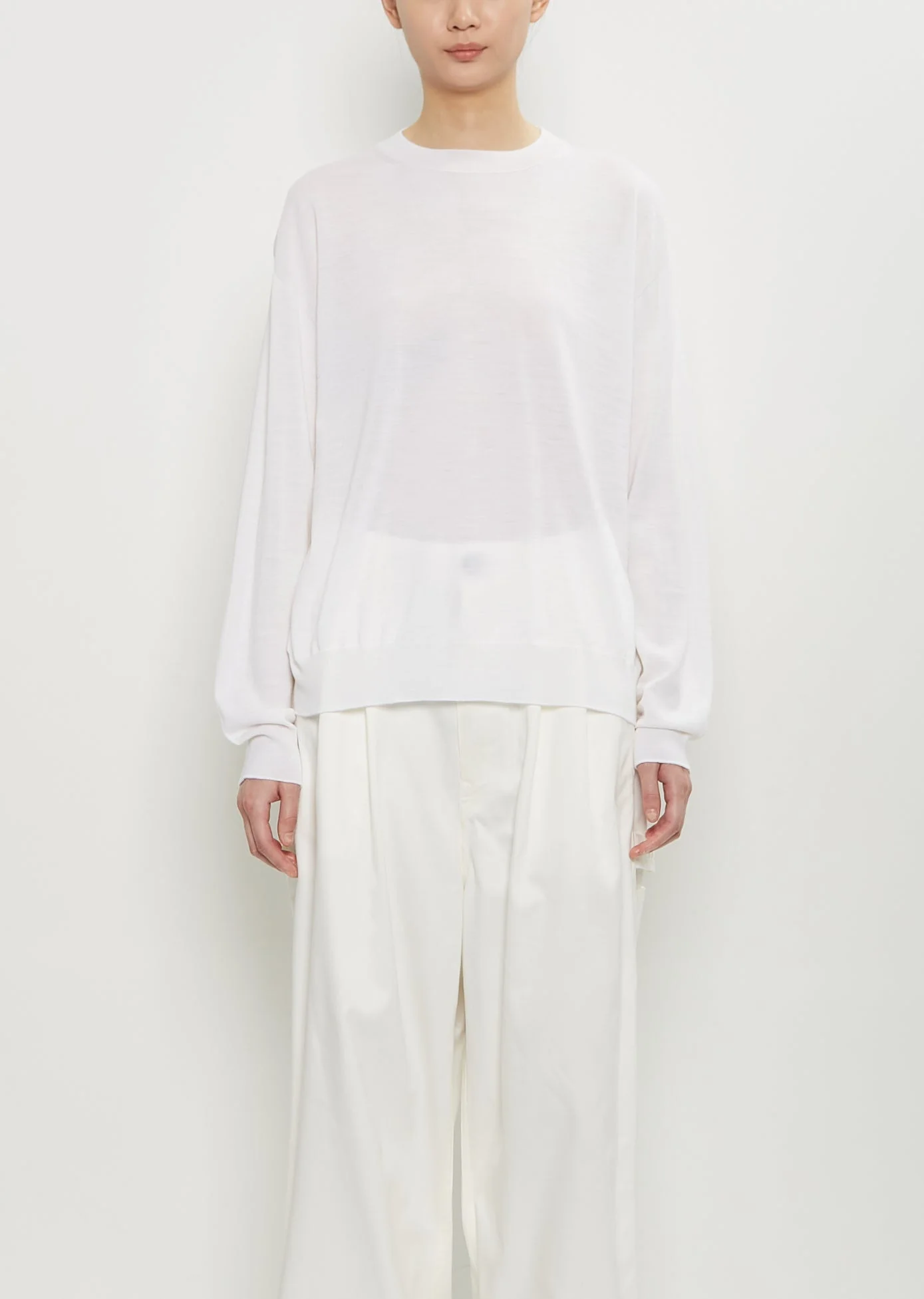 Muscat Wool Crewneck Pullover — Off White - 1