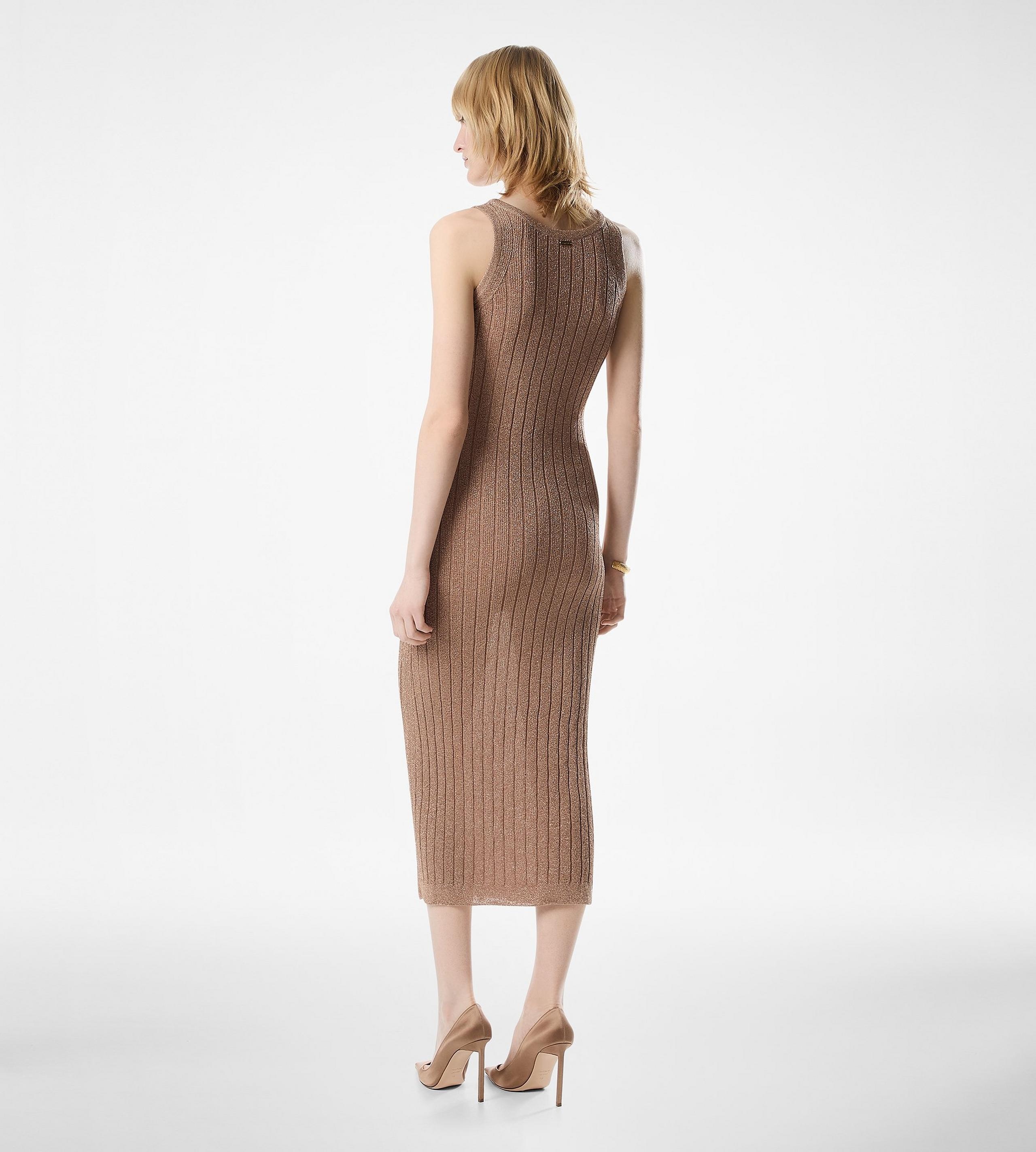 ANKLE LENGTH VEST DRESS WITH TOM FORD METAL PLAQUE - 4