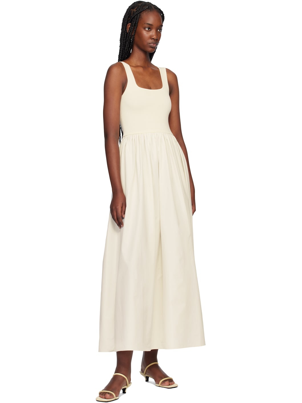 MATTEAU Cotton-poplin And Stretch-knit Maxi Dress - KCODRECR | REVERSIBLE