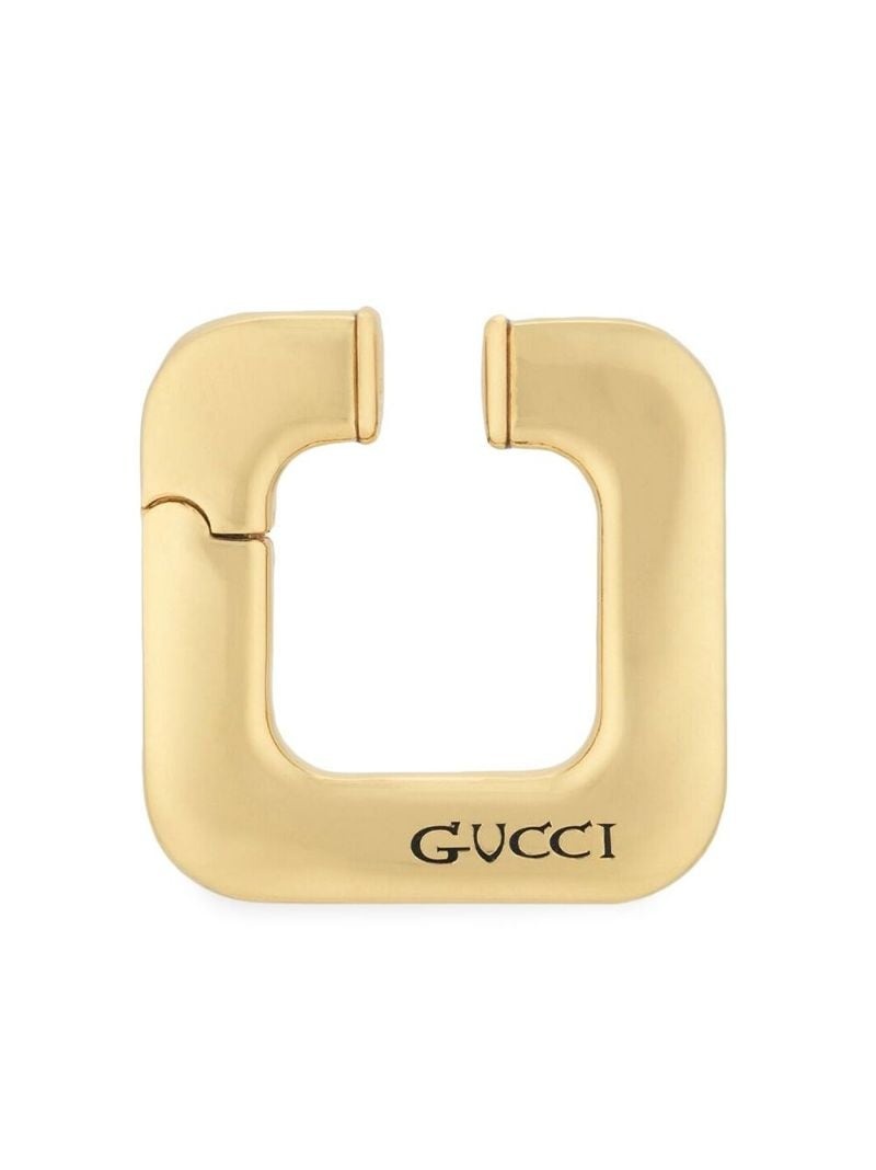 Gucci Hoop Earrings with Interlocking G, Gold-Toned Metal, Gold-Toned Metal