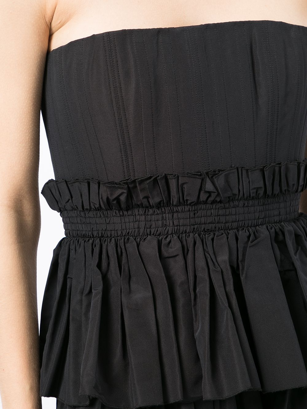 Strapless Peplum silk bustier - 5