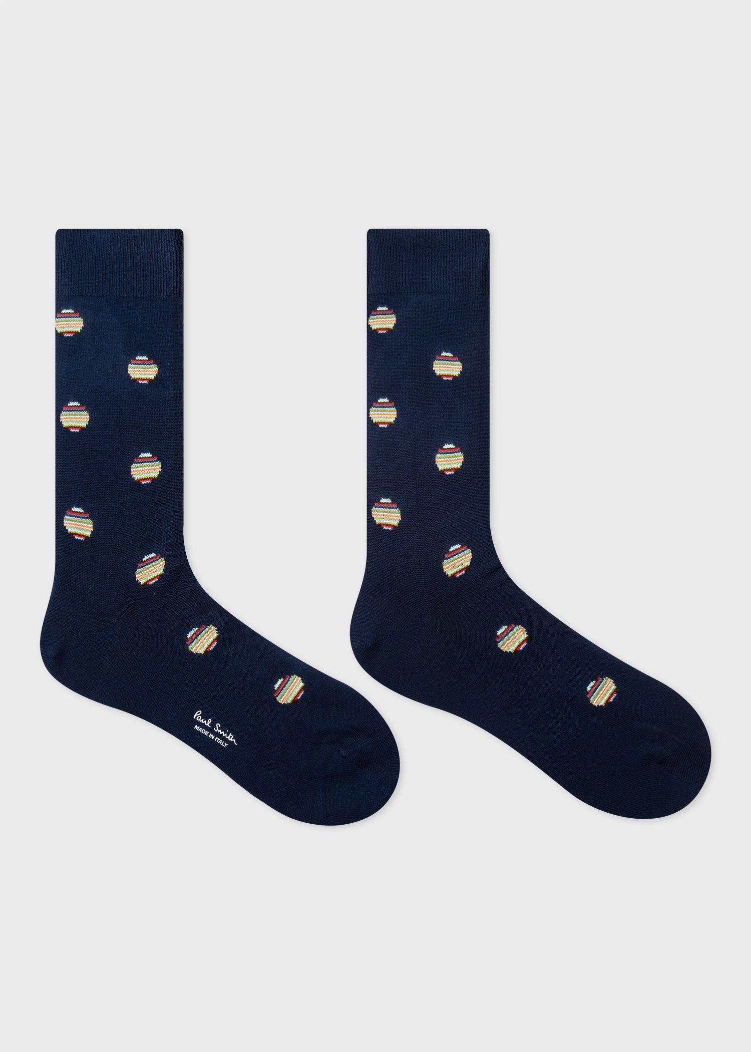 Navy Stripe And Dot Socks Two Pack - 3