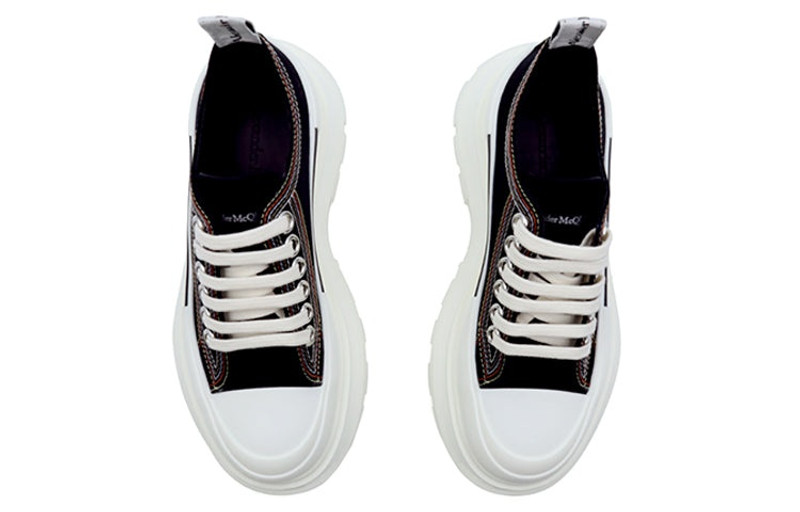 (WMNS) Alexander McQueen Tread Slick Lace Up Sneaker 'Denim Black' 657579W4L3M1355 3