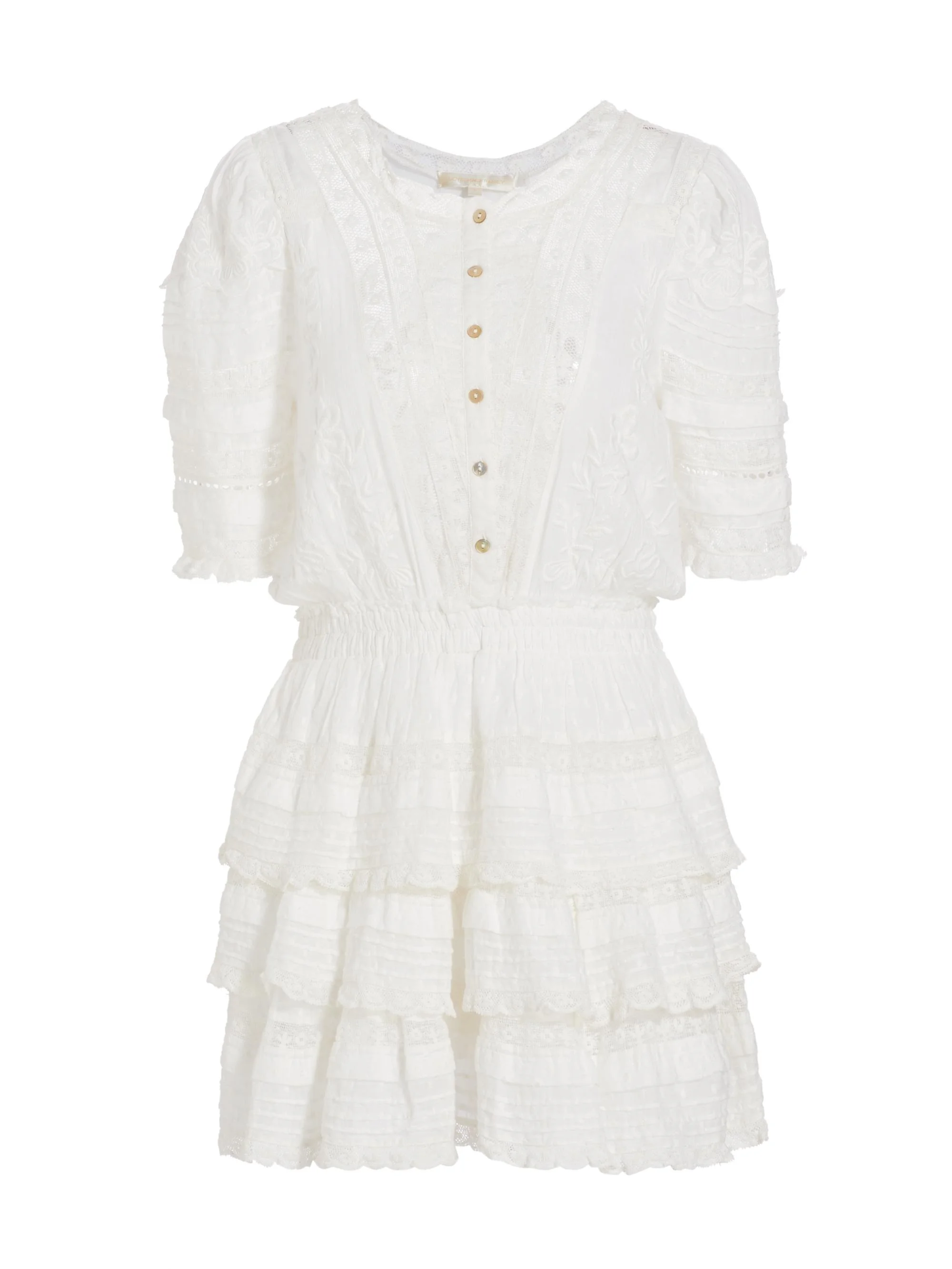 Women's Quincy Embroidered Lace Minidress - White - 1