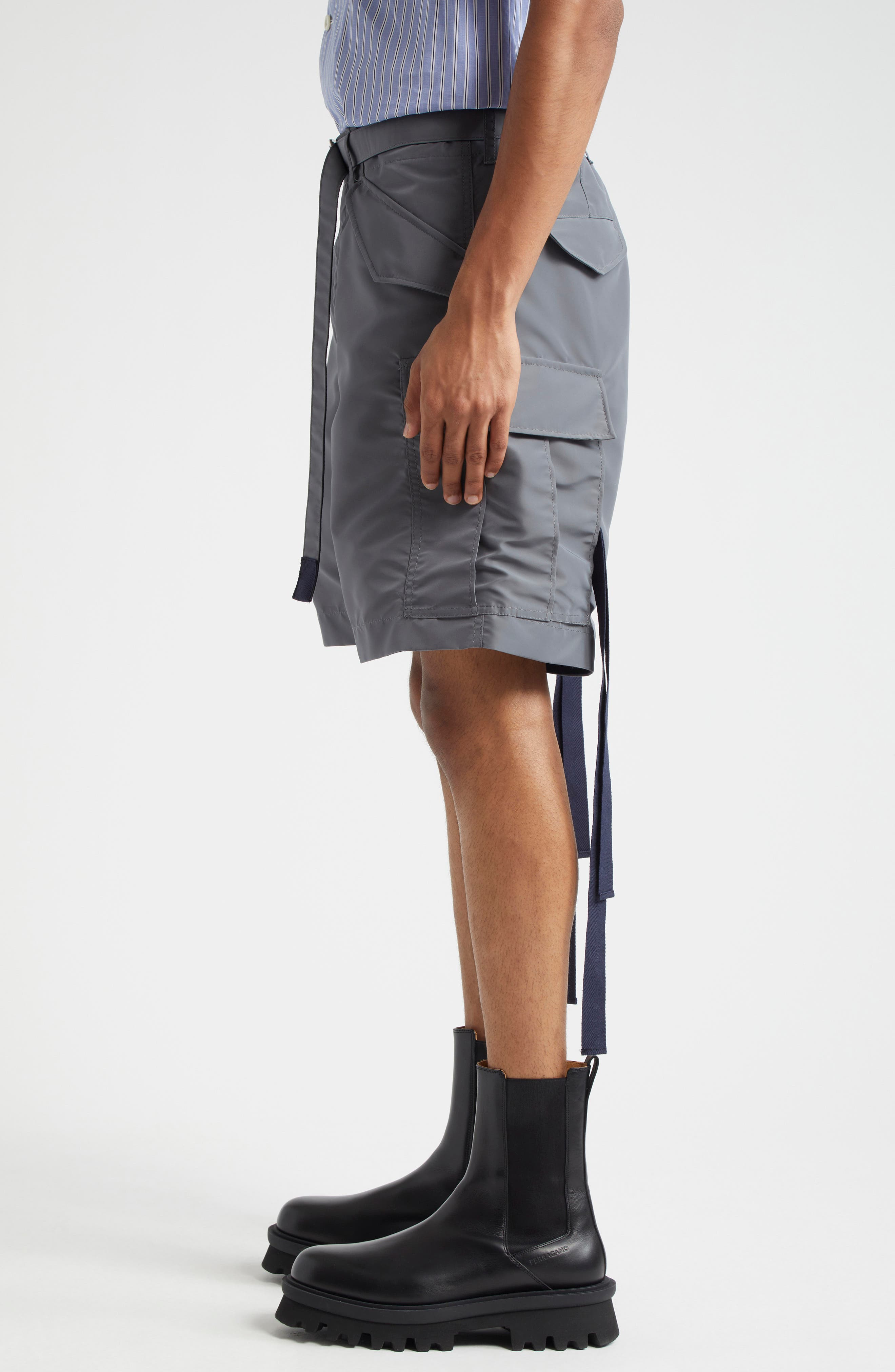 Nylon Twill Cargo Shorts - 4