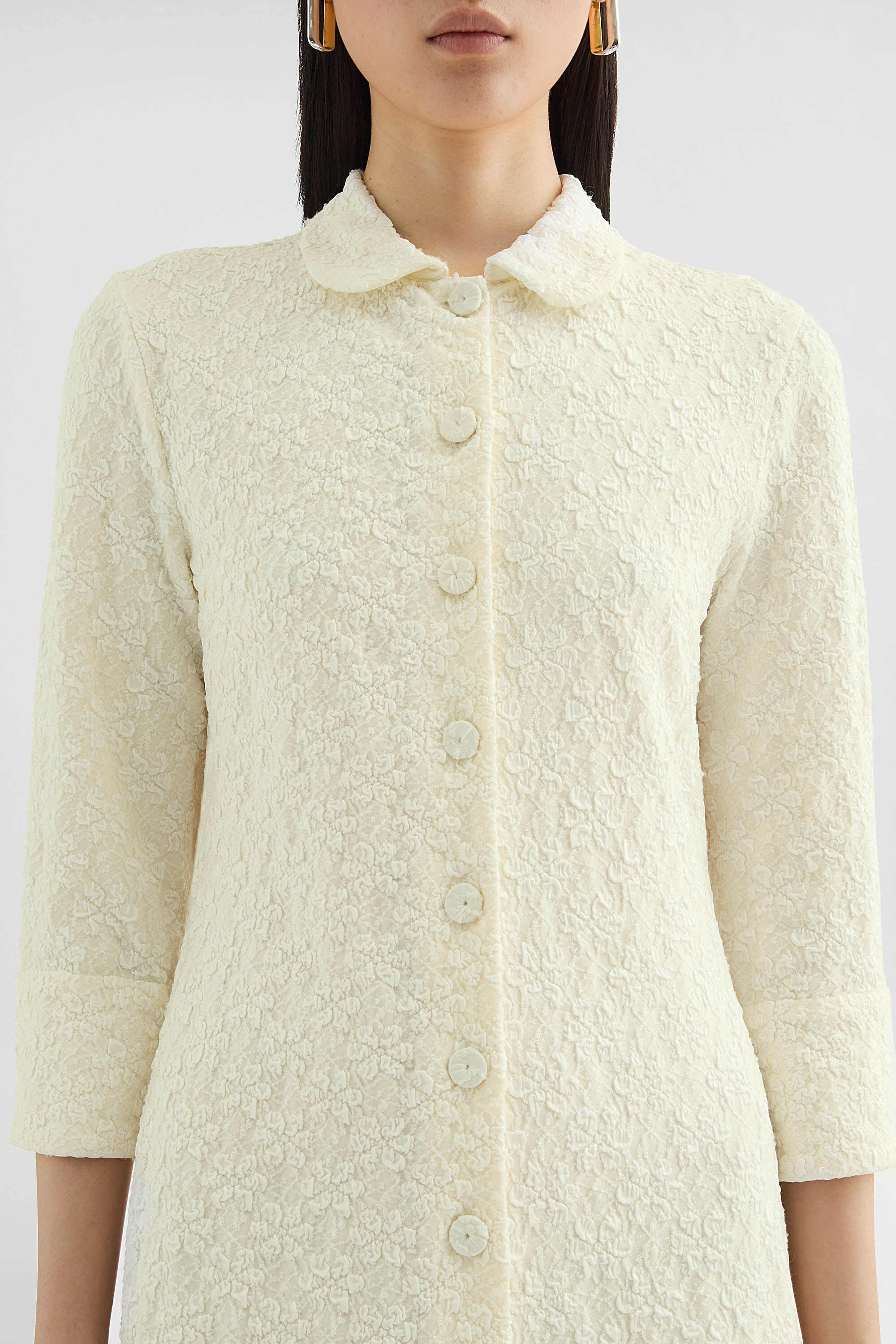 Viscose Gaufré Shirt Dress - 6