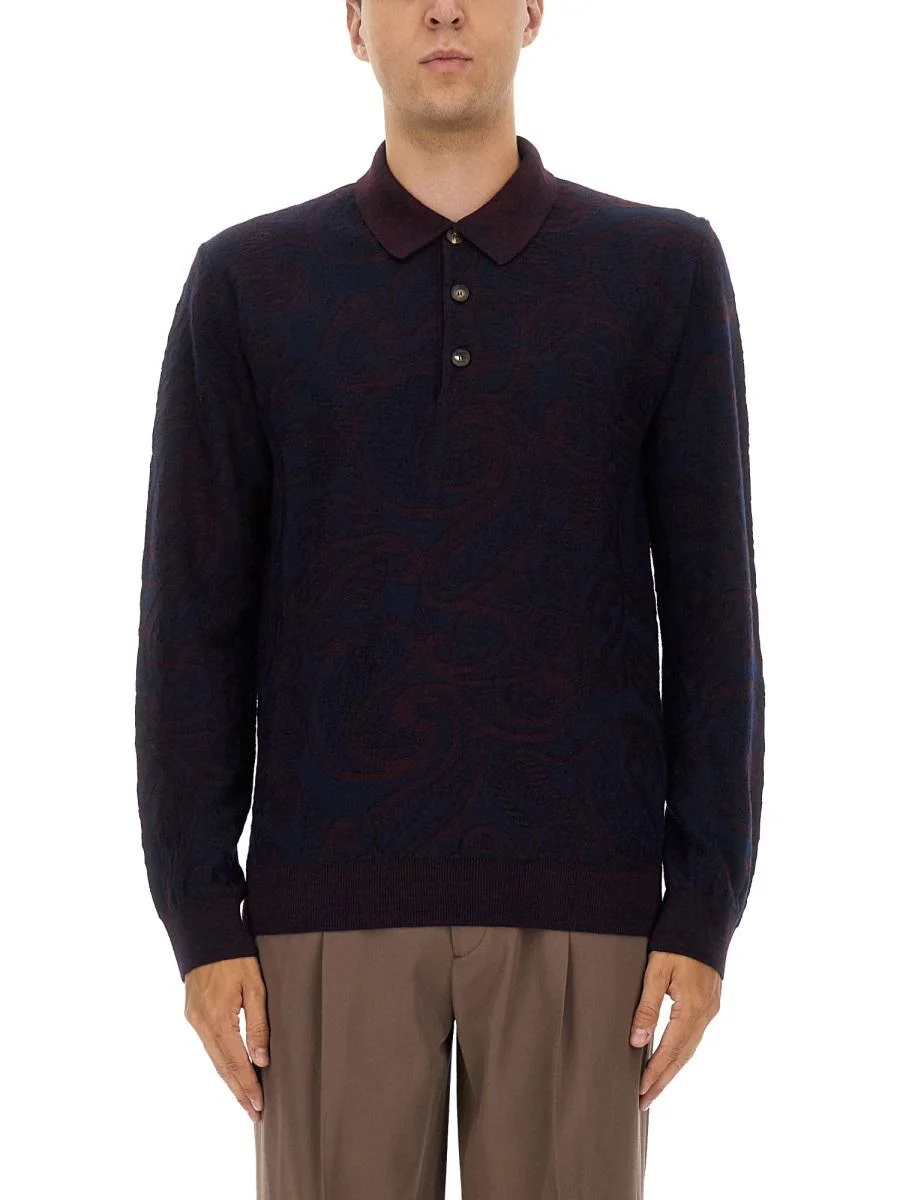 Etro Long-Sleeved Polo Shirt - 1