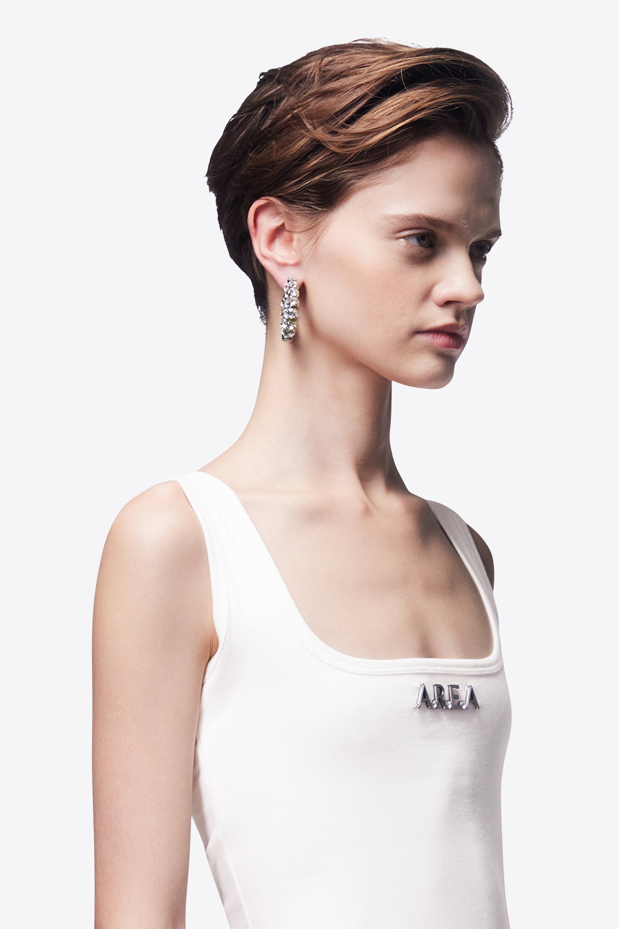SMALL CRYSTAL HOOP EARRINGS - 4