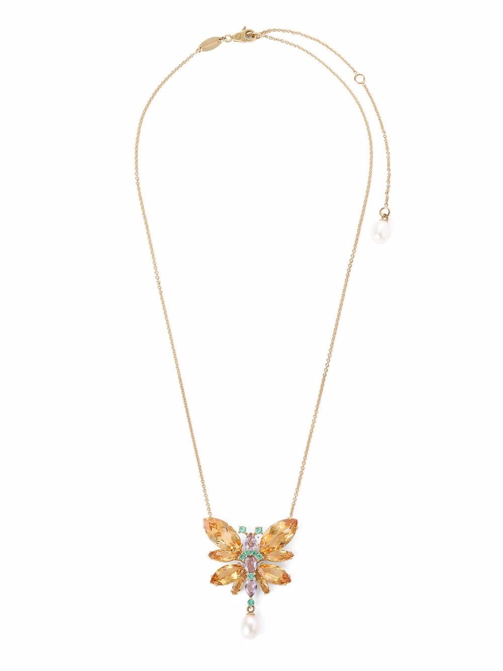 18kt yellow gold multi-stone necklace - 2