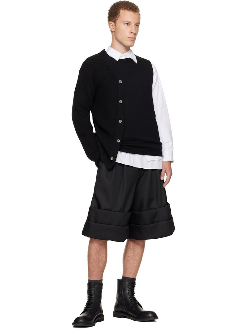Comme des Garçons Homme Plus Black Worsted Wool Half Cardigan outlook
