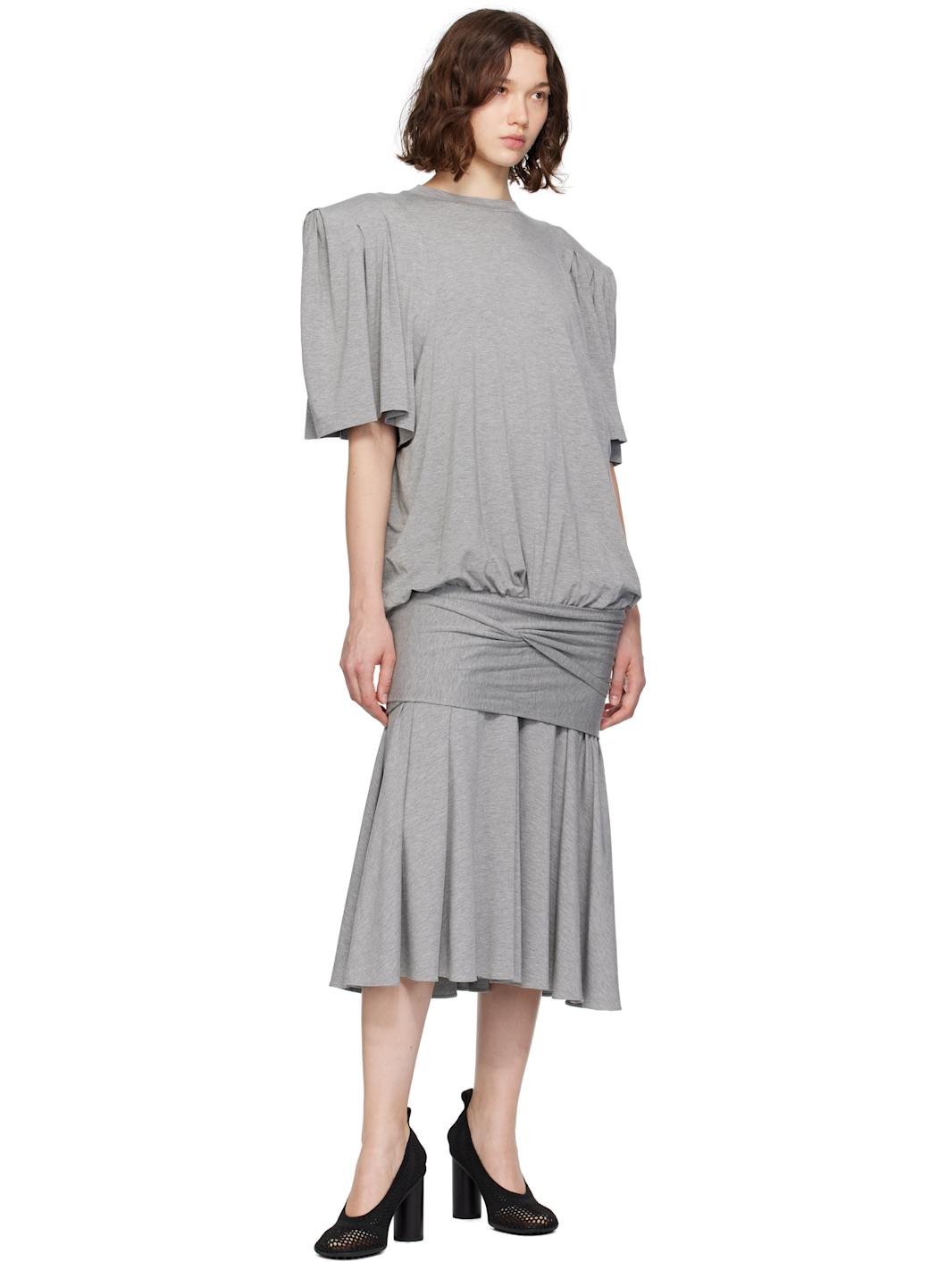 Gray T-shirt Midi Dress - 4
