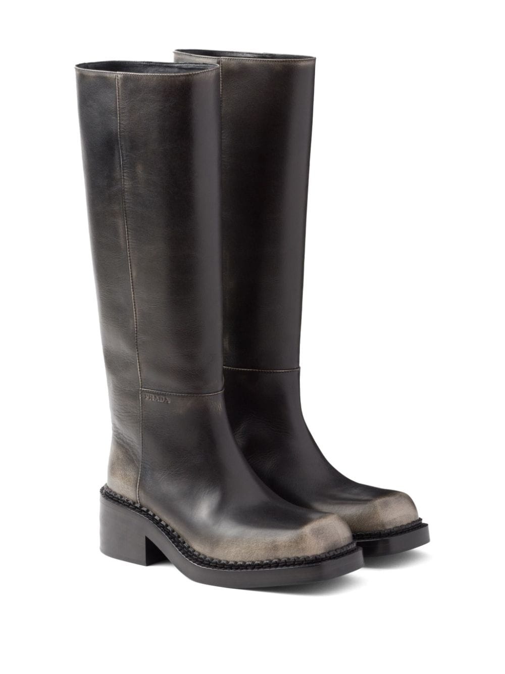 aged effect 55mm leather boots - 2