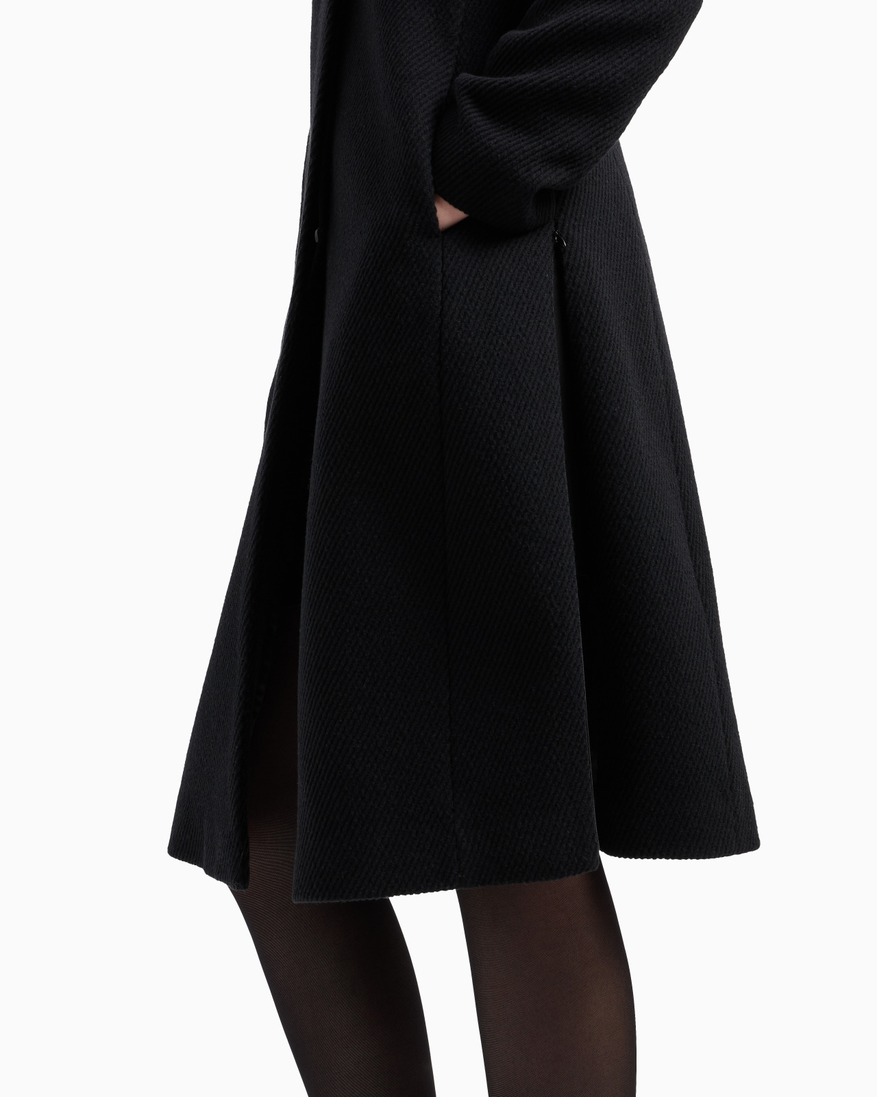 Coat with foulard collar in a wool blend cover fabric - 7