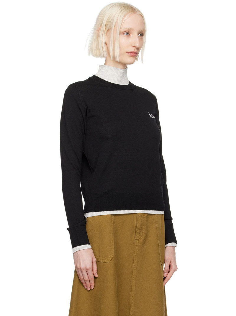 Black Baby Fox Patch Regular Sweater 2