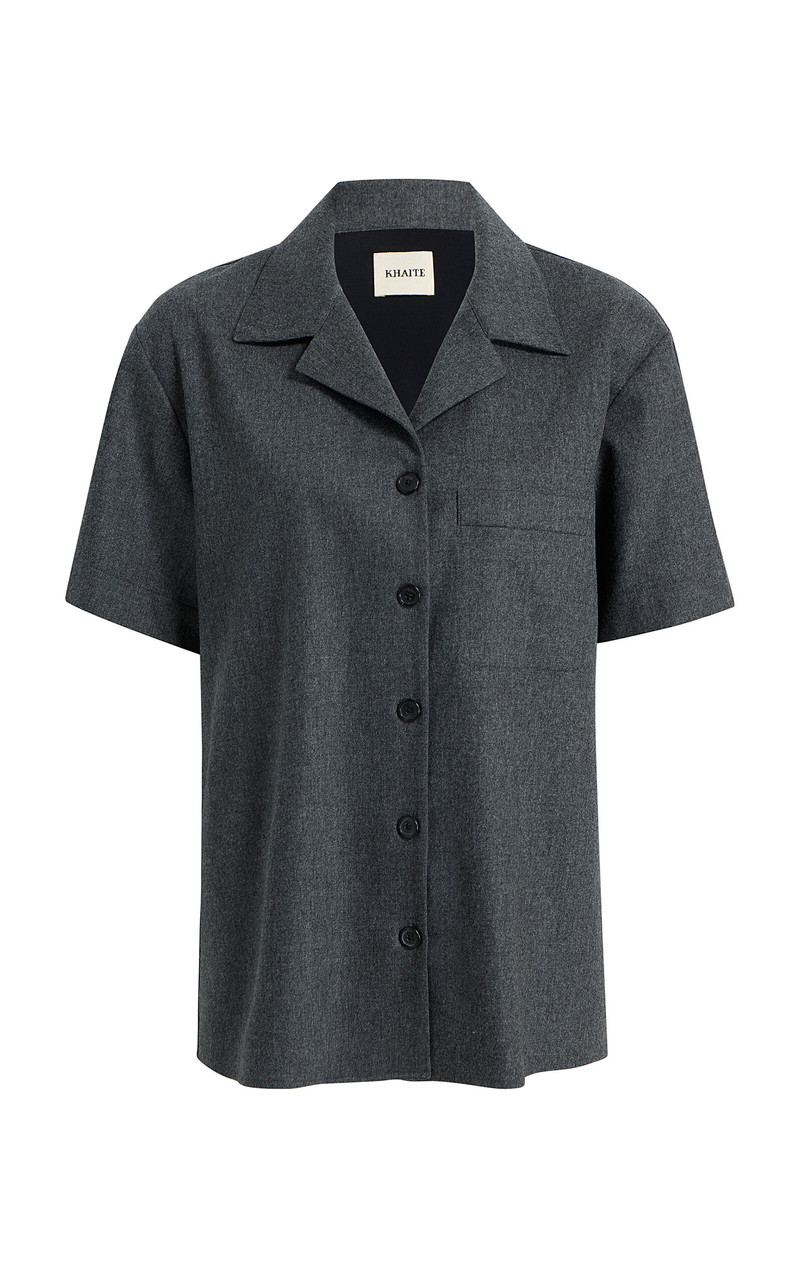 Riordan Pocket Wool Shirt grey 1