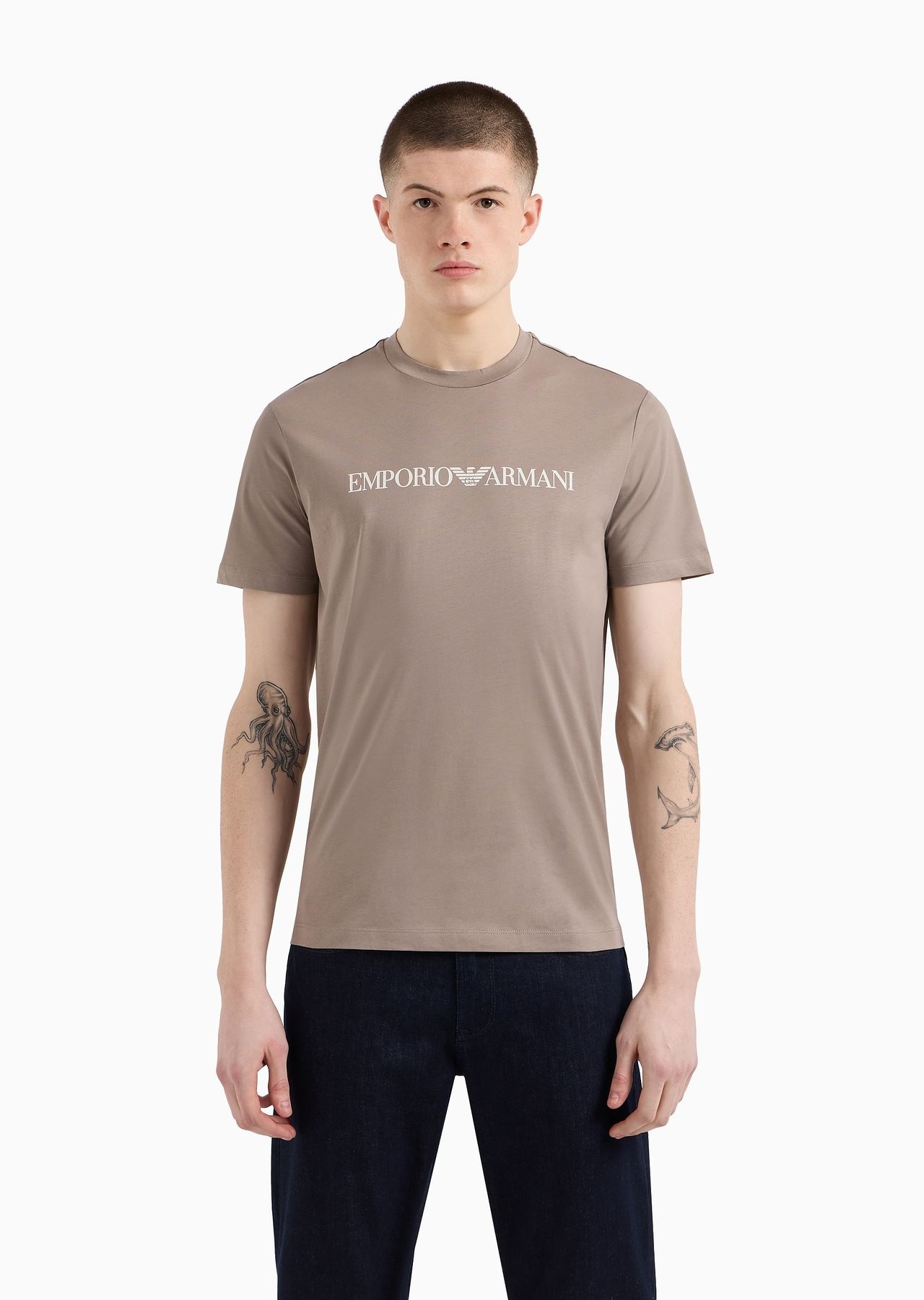 Pima-jersey T-shirt with logo print - 2