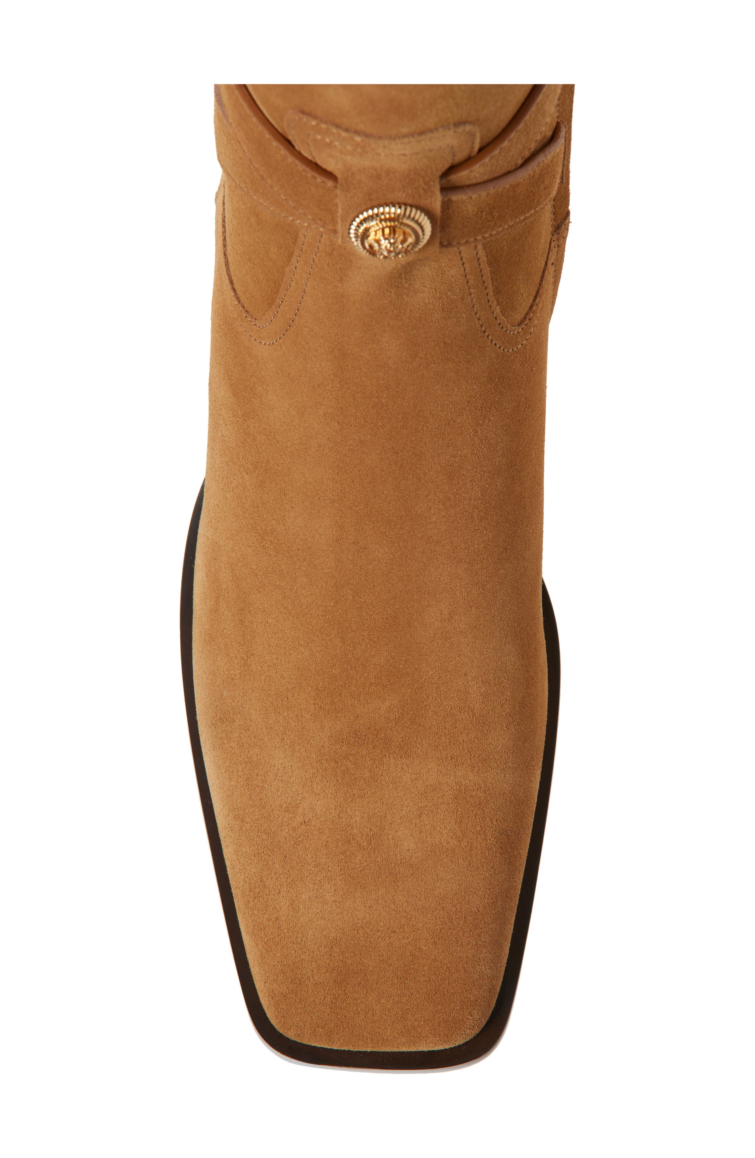 Versace Square Toe Boot in Tobacco-Versace Gold at Nordstrom - 5