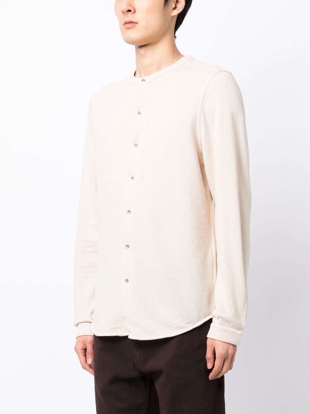 Henley-collar button-down shirt - 3