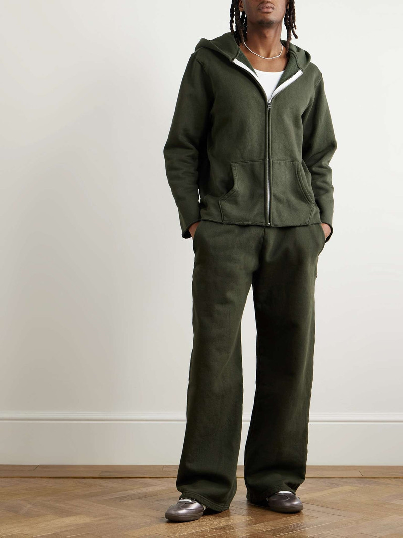 LES TIEN Wide-Leg Garment-Dyed Cotton-Jersey Sweatpants outlook