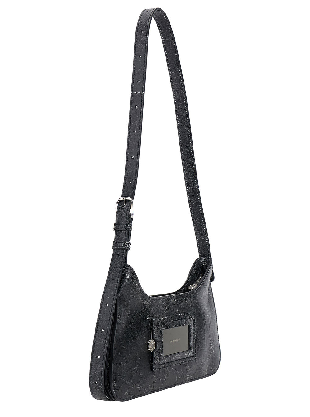 Acne Studios Women Black 'Platt' Shoulder Bag With 'You Are Beautiful' Detail In Leather Woman - 3