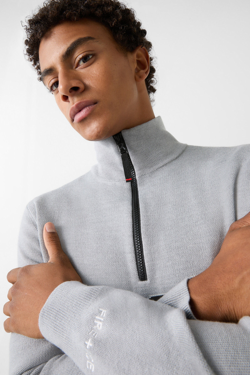 Andrian Half-zippered sweater in Light gray 3