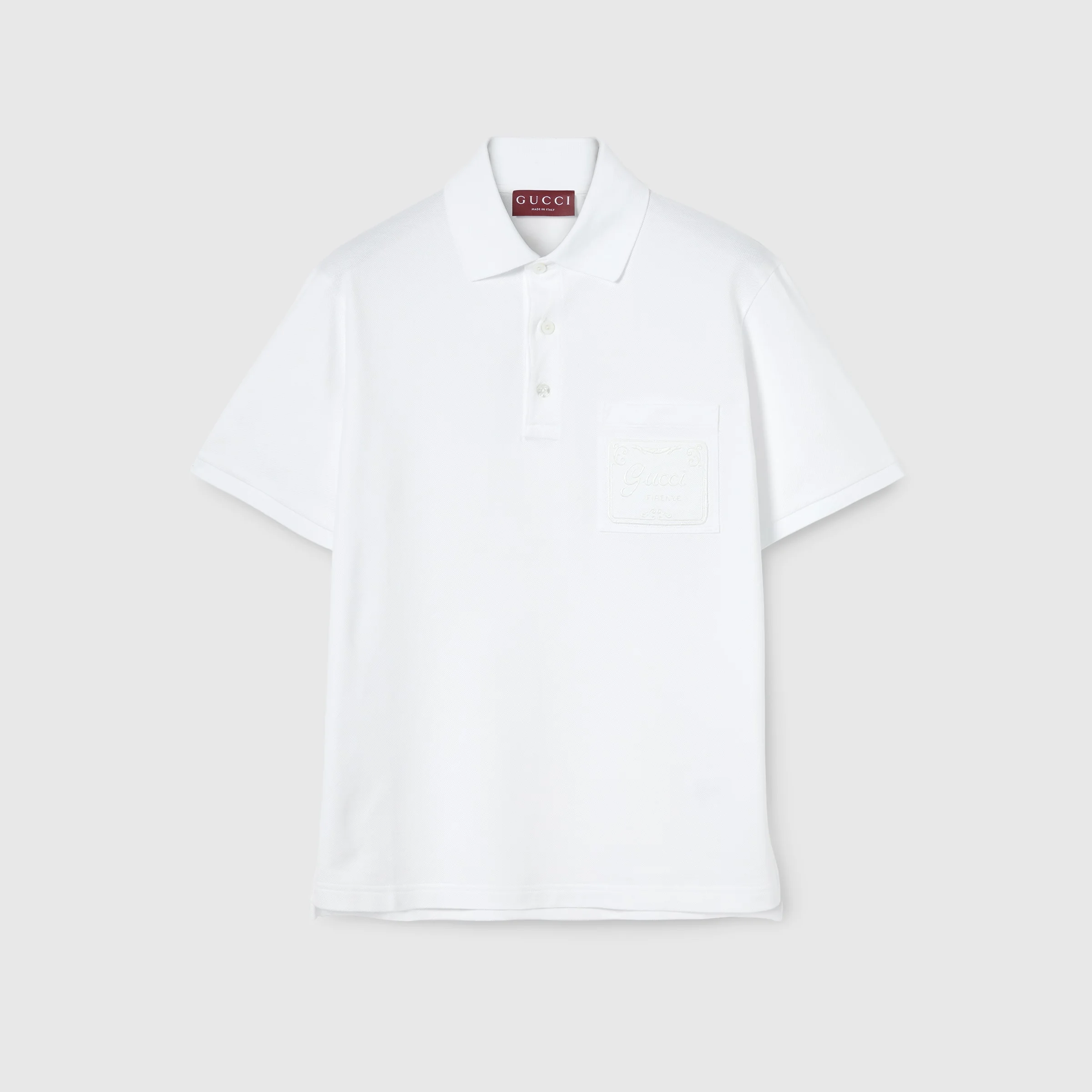 Cotton piquet polo shirt with embroidery - 1