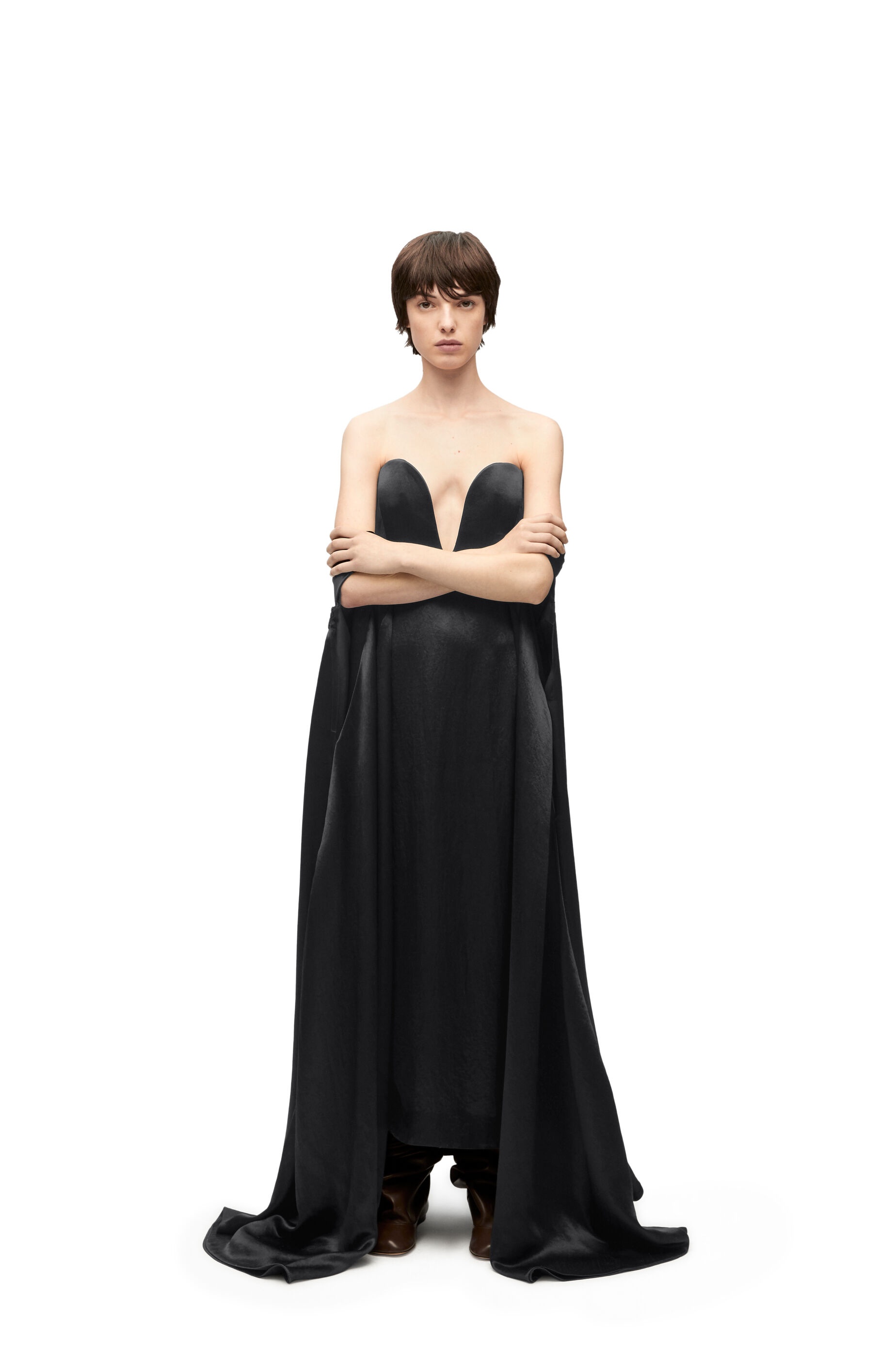 Bustier dress in technical satin - 2