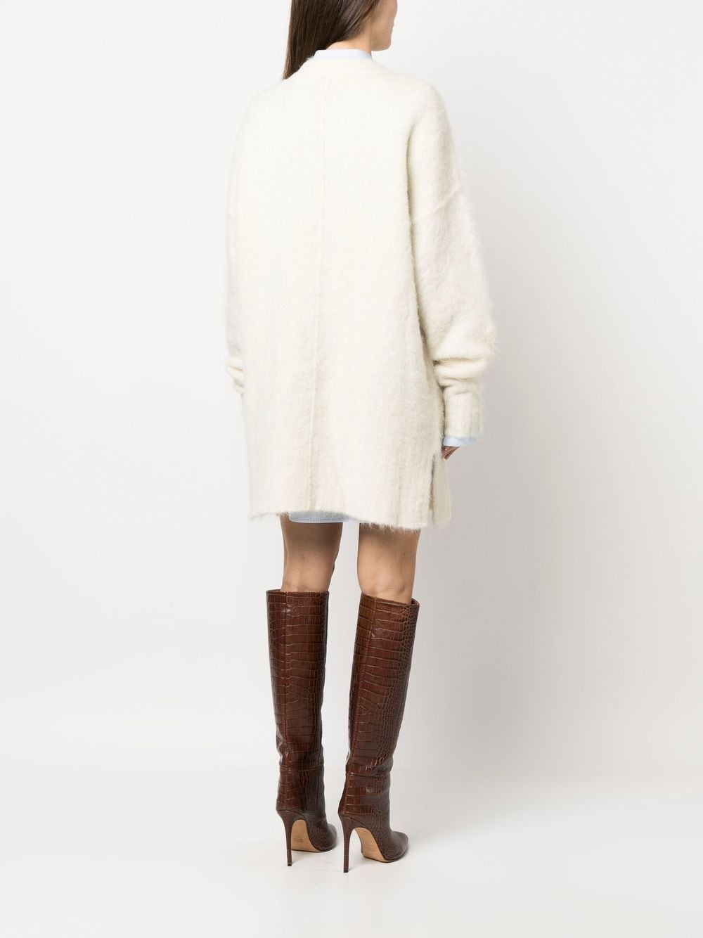 alpaca-blend knitted mini dress - 4
