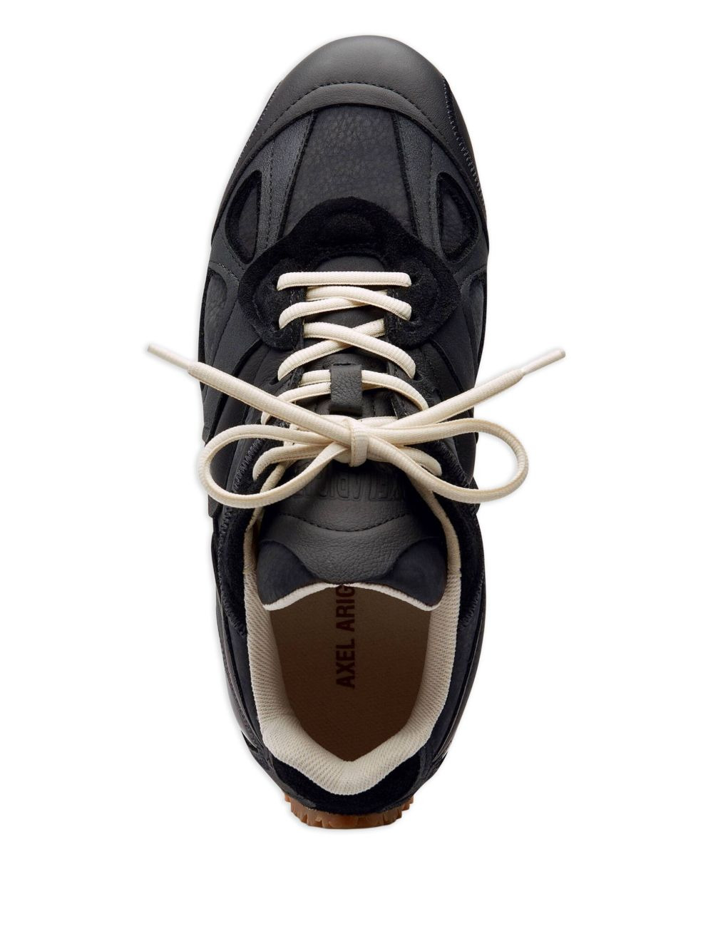 leather panelled lace-up sneakers - 4