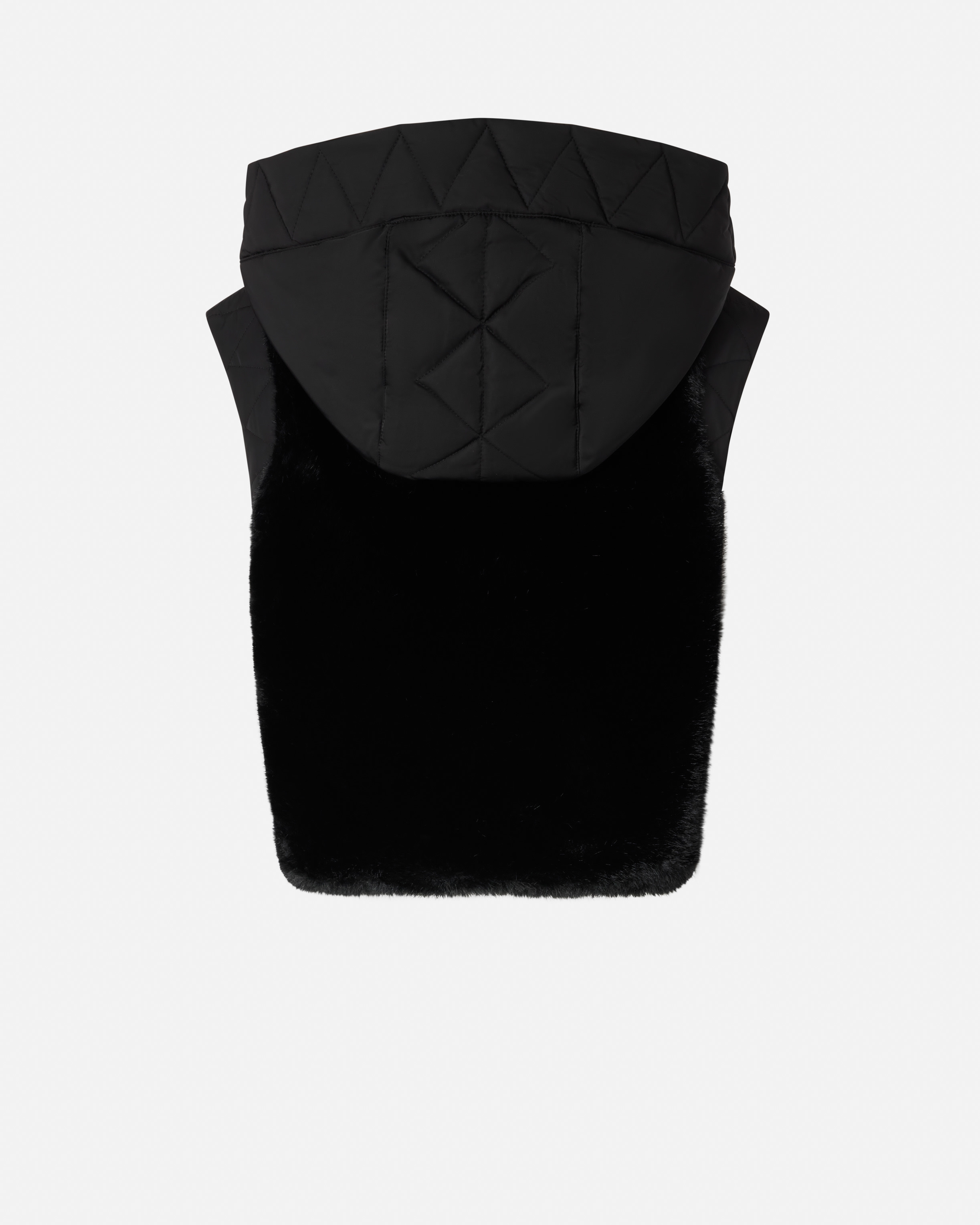 PADDED FAUX FUR GILET WITH HOOD - 2