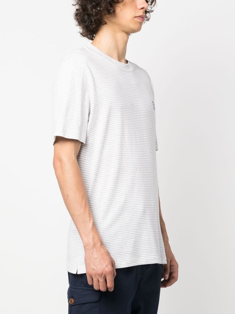 cotton-linen striped T-shirt - 3