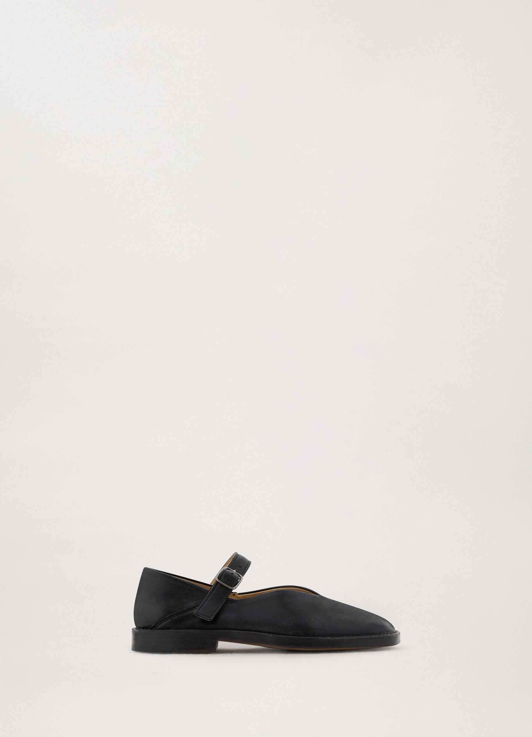 Lemaire Black Ballerina Shoes in Shiny Nappa Leather