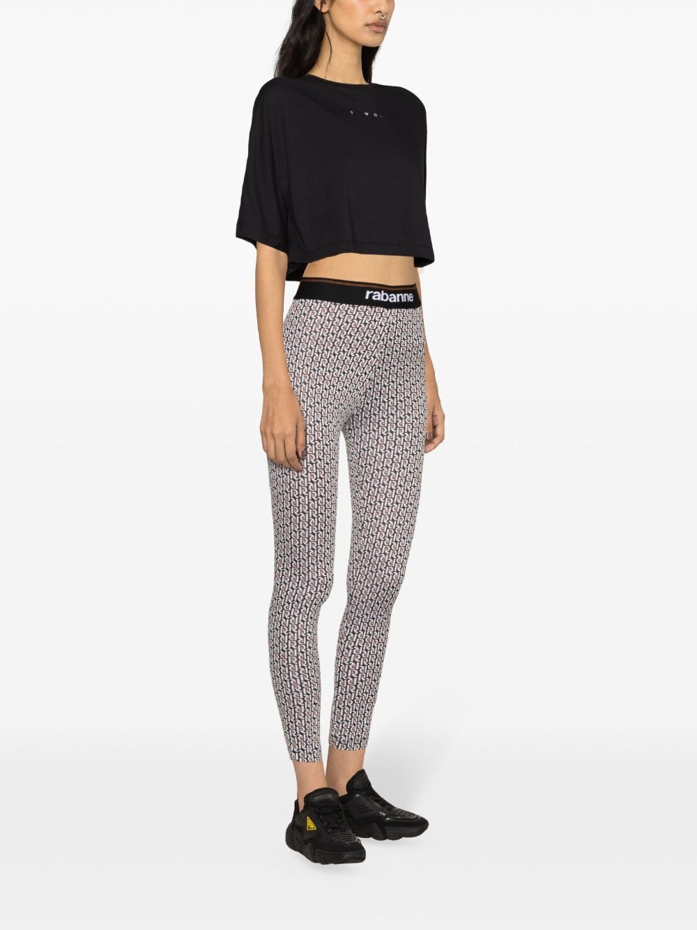 Bodyline monogram-jacquard leggings - 3
