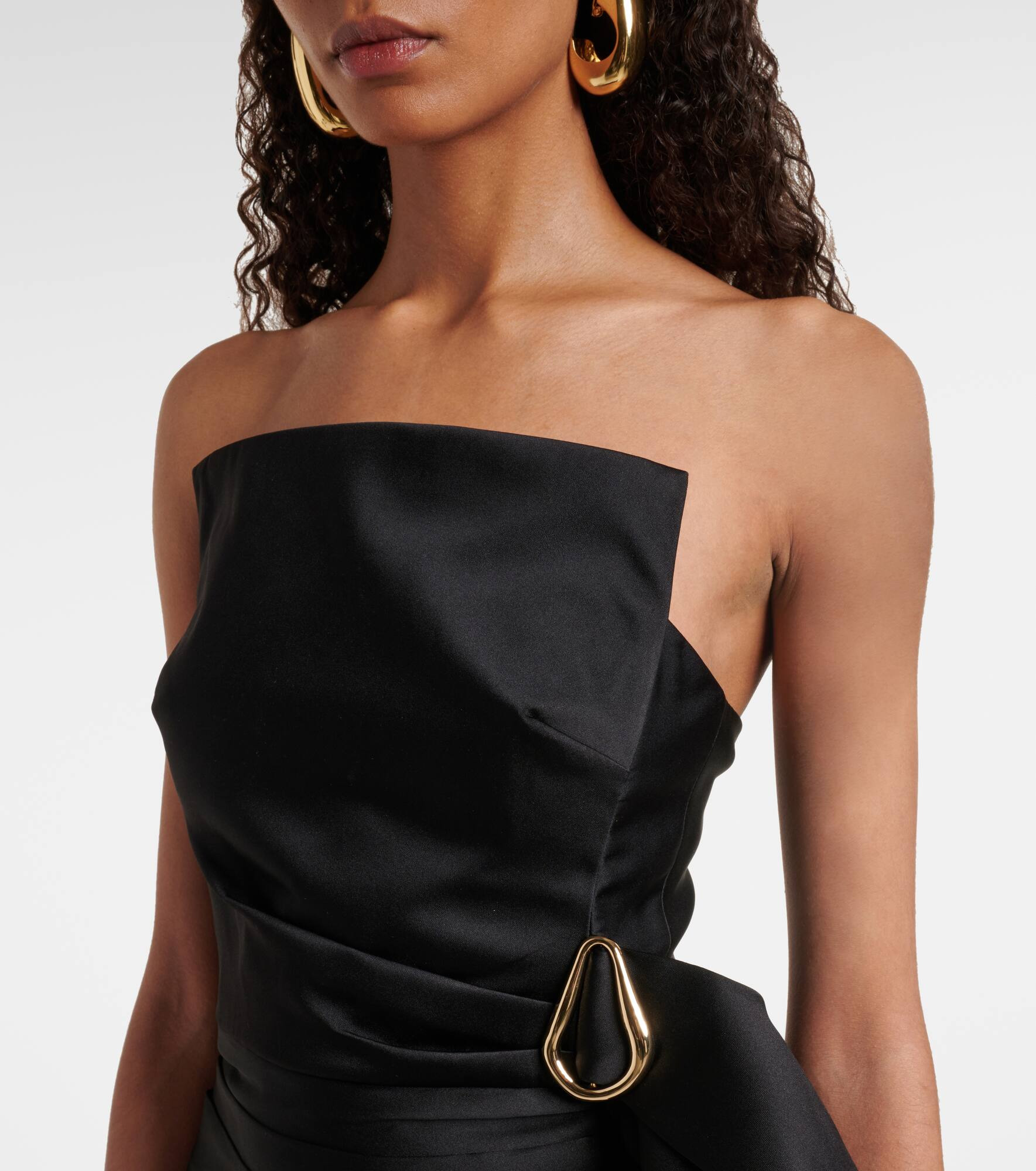 Draped strapless taffeta minidress - 4