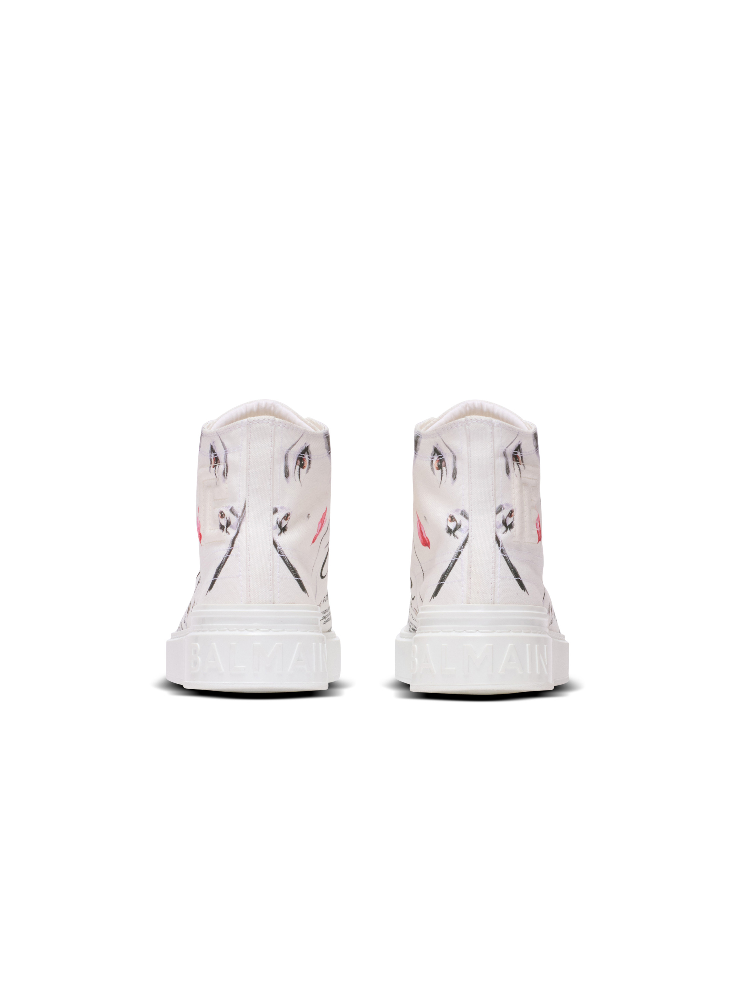 B-Court high-top trainers with Balmain Beauty print - 5