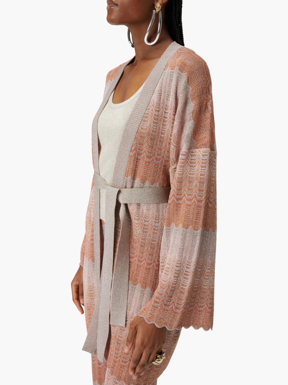 zigzag Greek pattern cardigan - 4