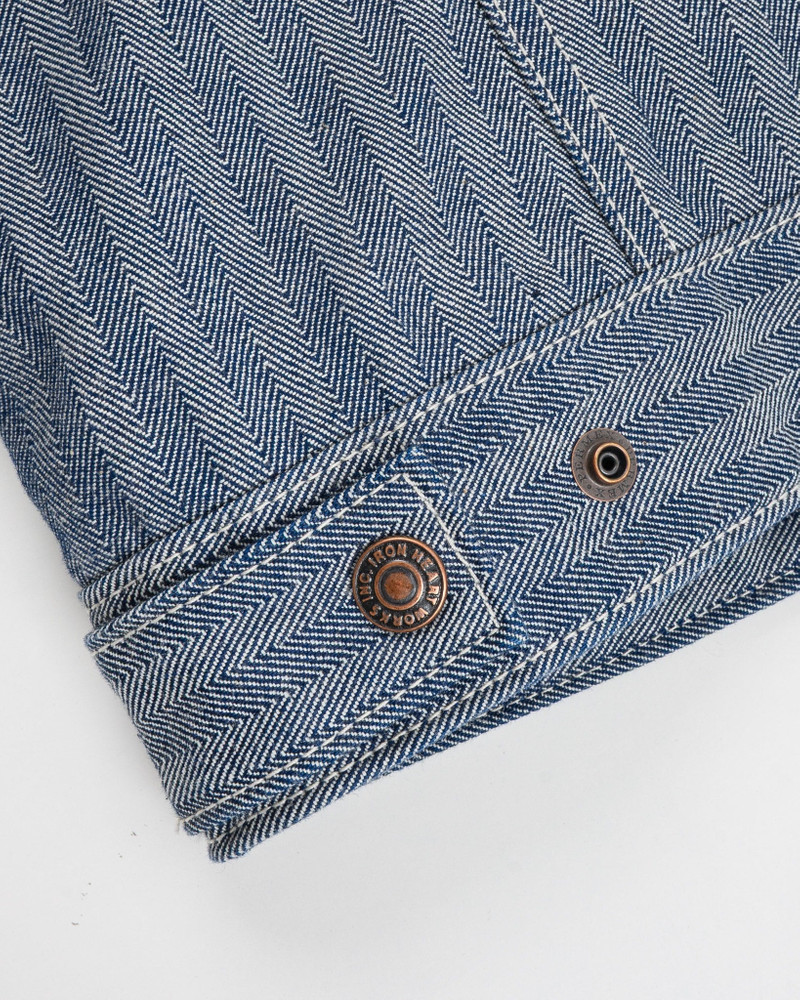 IHJ-164-BLU 10.5OZ HERRINGBONE WORK JACKET - INDIGO 9