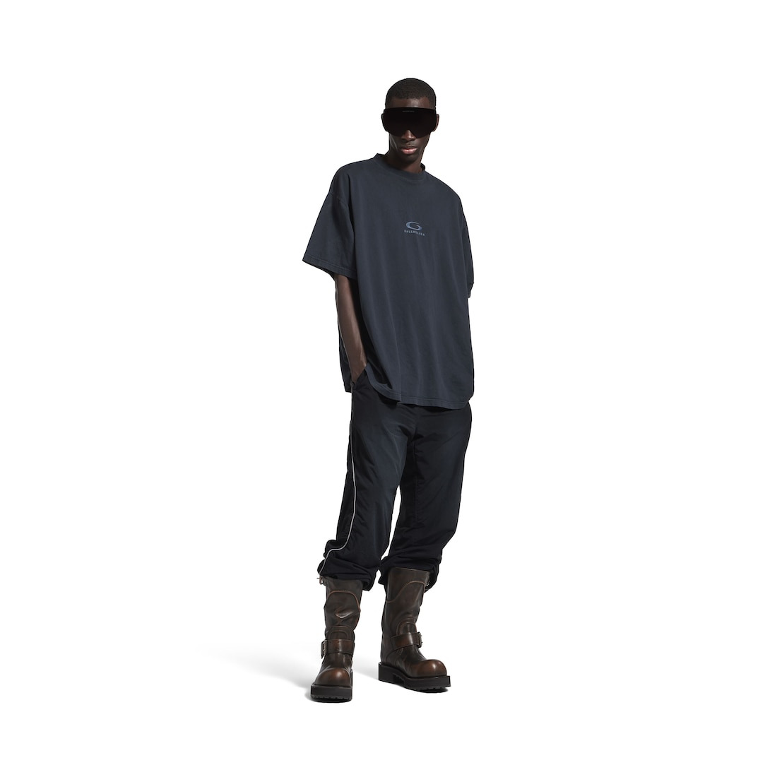 Men's Loop Sports Icon Oversized T-shirt in Black Faded - 2