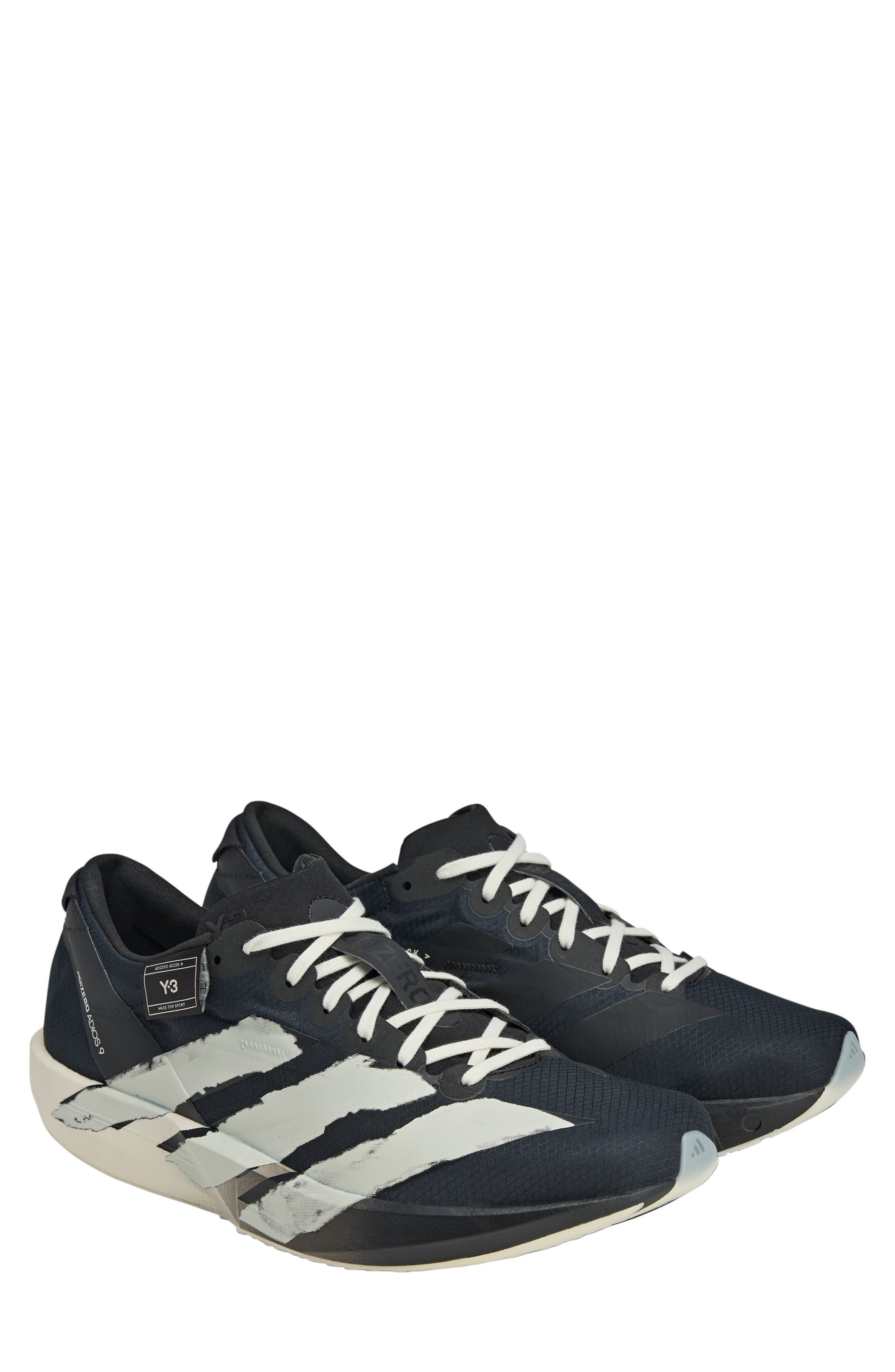 Y-3 Gender Inclusive Adios 9 Running Sneaker in Black/Black/Off White at Nordstrom - 2