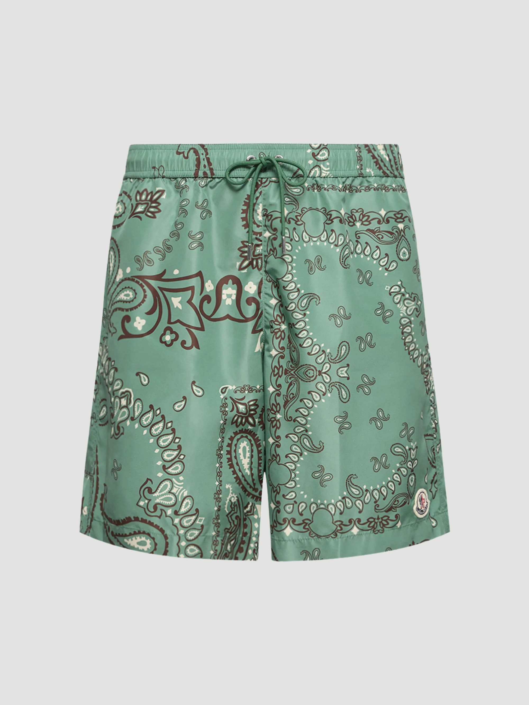 Men's Swim Trunks with Floral Print - Aqua Green - 1