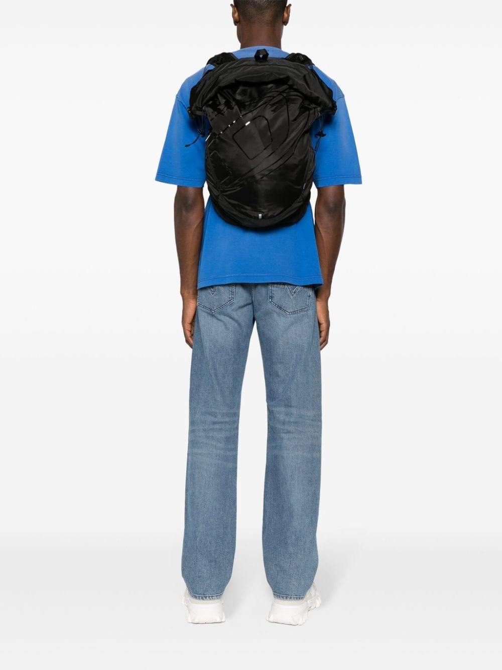 mesh-panel logo-print backpack - 2