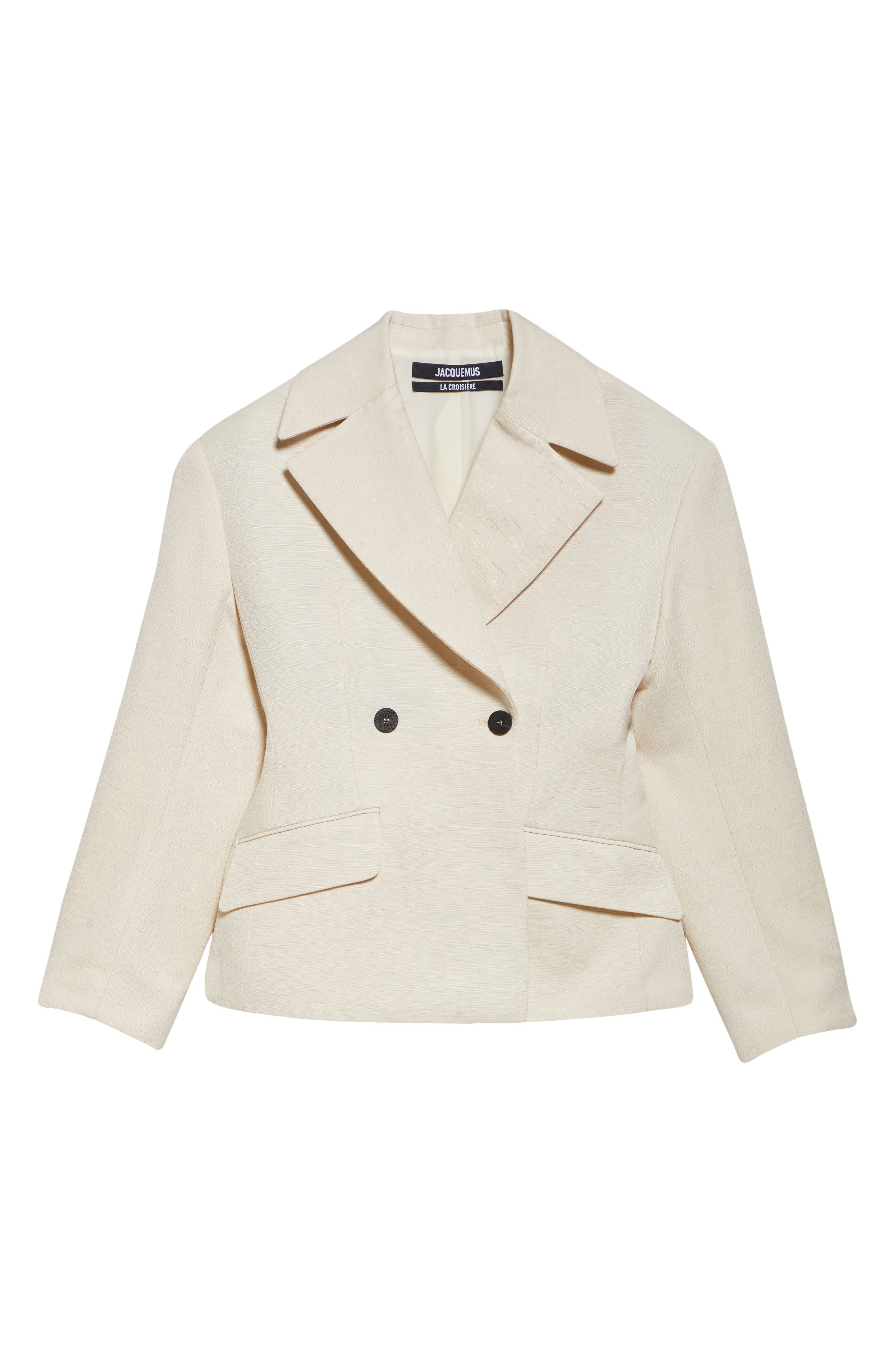 Jacquemus The Norma Double Breasted Hourglass Blazer in Light Beige at Nordstrom - 7