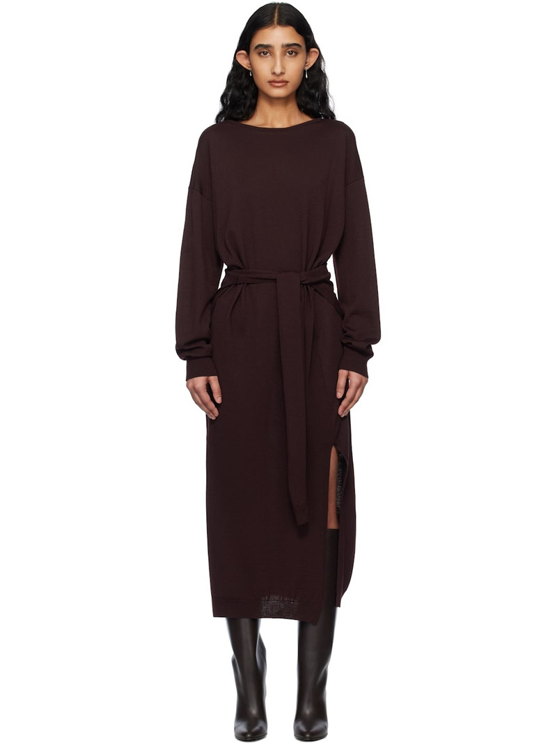 Burgundy Trompe L'Oeil Maxi Dress - 1