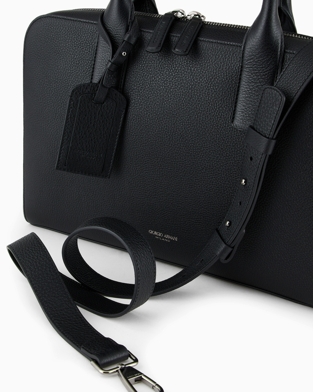 Pebbled leather briefcase - 5